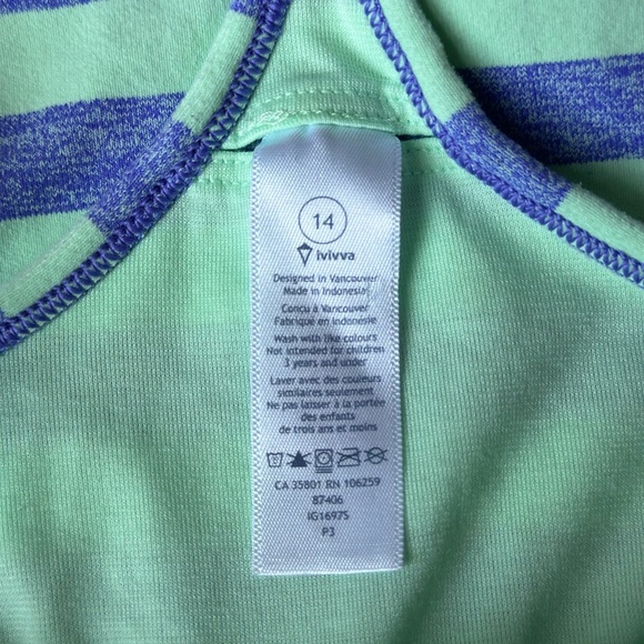 IVIVVA By Lululemon Tank Top Bundle Girls Size 14 Sleeveless Racerback Pink Blue - Picture 4 of 13